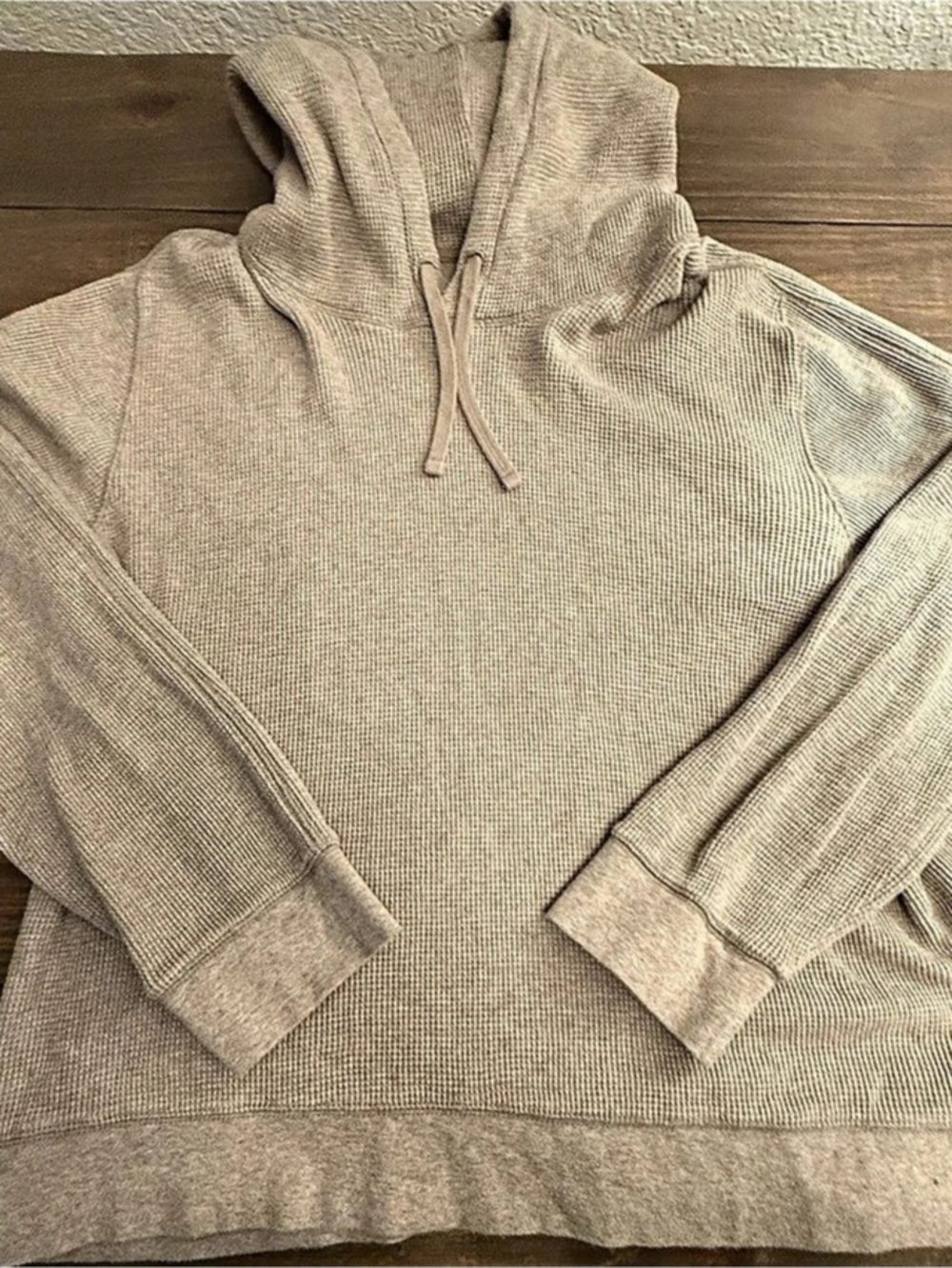 Everlane The Organic Cotton Waffle-Knit Hoodie Beige XL